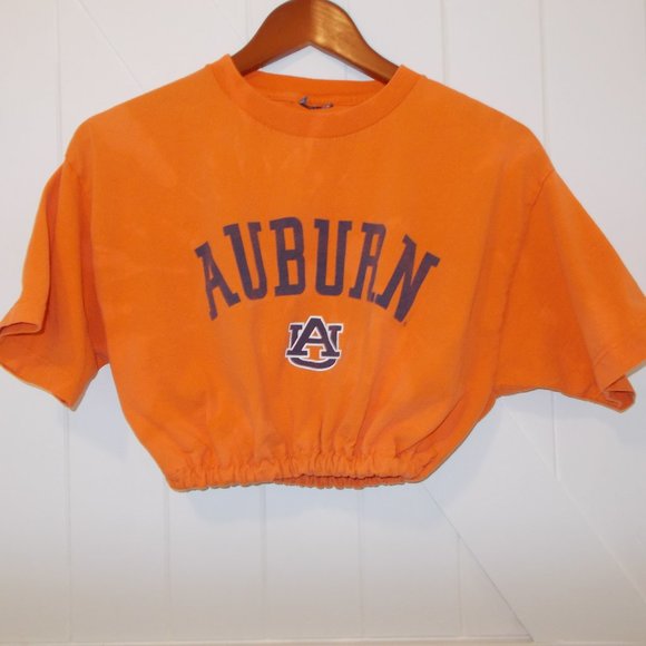 Reworked Cropped Auburn University Tigers T-Shirt Upcycled OOAK - Picture 1 of 4